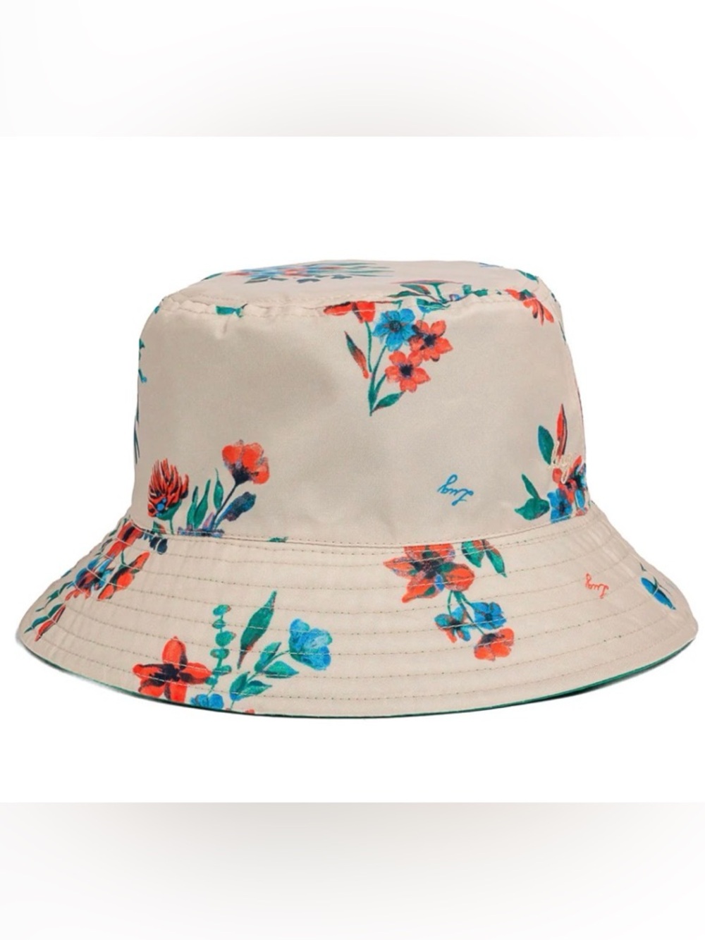 Lug Canopy Reversible Bucket Hat NWT Kelly Green/Bouquet Cream